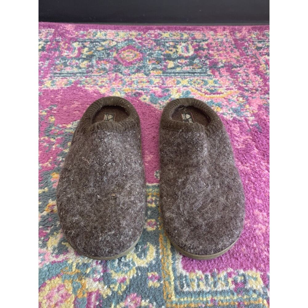 HAFLINGER Slippers Women EU 42/US 11 Wool Clogs Grey/ Brown Shoes Slip On